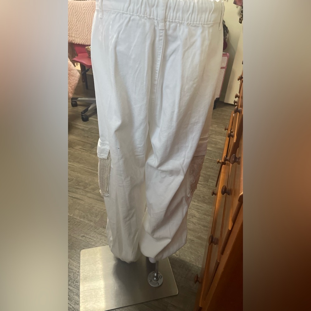 Cream Distressed Cargo Pants by POL hoodie and photo also listed in my closet - Picture 7 of 15